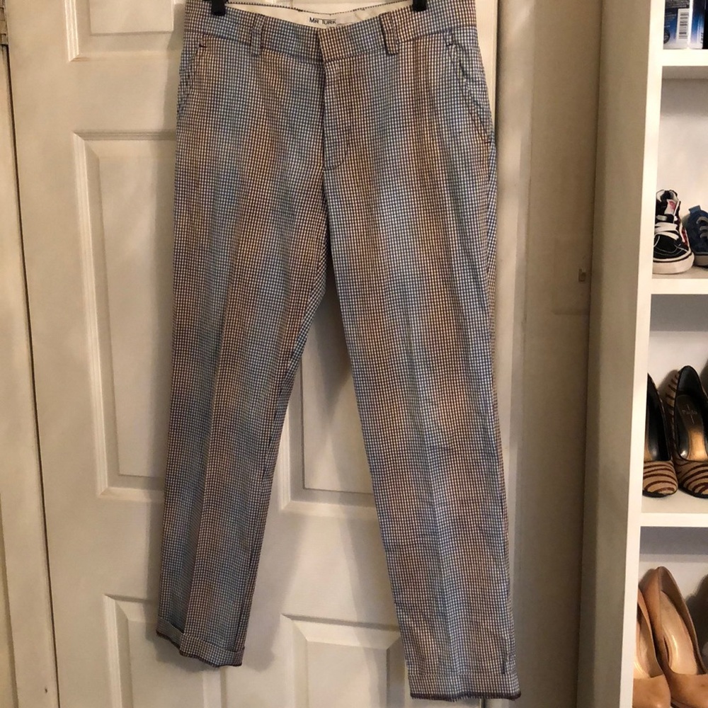 Mr Turk- awesome pants. Brown and blue gingham